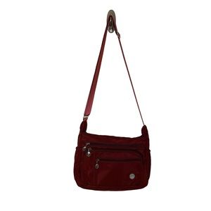 Jiel Shi Water-Resistant Nylon Crossbody/Shoulder Bag Burgundy